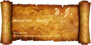 Wendler Jenő névjegykártya