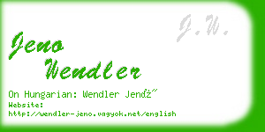 jeno wendler business card